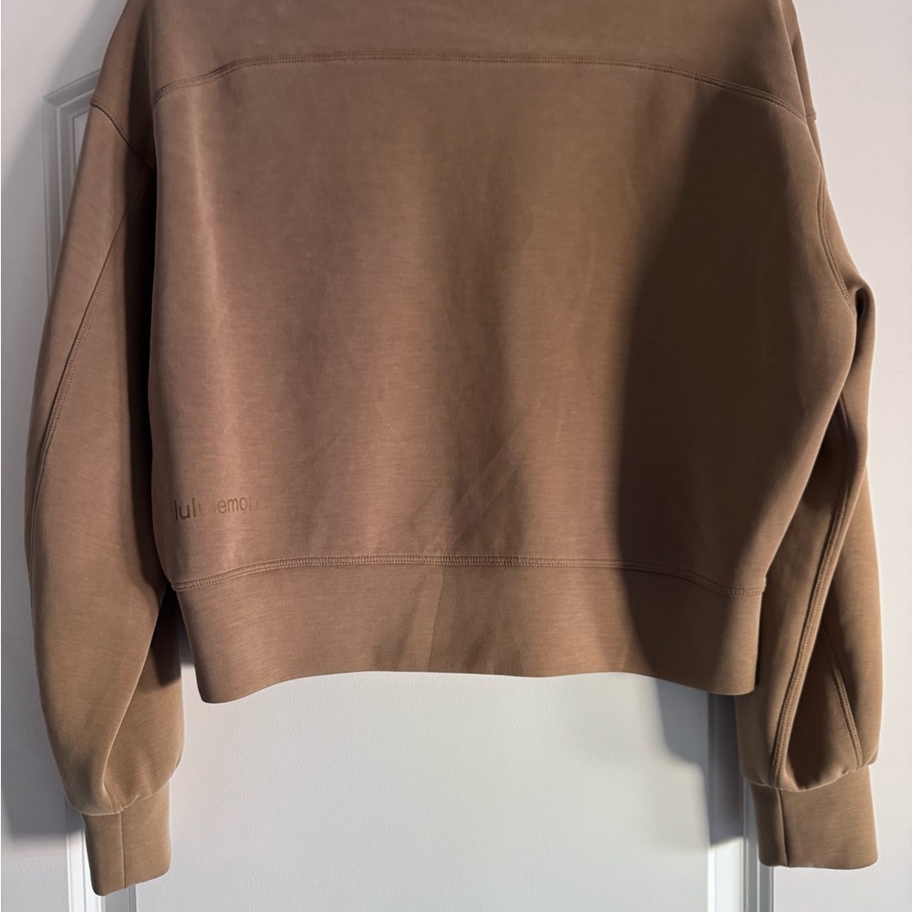 lululemon Cropped Crewneck Sweatshirt – Soft Stretch Fleece – Neutral Brown - Picture 2 of 4
